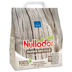 Dubbelpak 2x10l Nullodor Kattenbakvulling Papier Recyclé Kat
