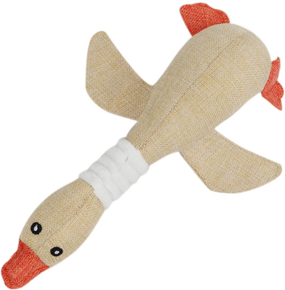 Nobleza Piepspeelgoed – Knuffel Voor Hond – Katoenen Gans – Hondenspeelgoed – Apporteerspeelgoed – Beige