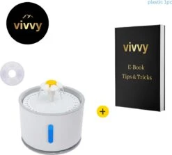 Drinkfontein Kat – Waterfontein Kat Met LED Verlichting – Drinkfontein Kat Keramiek – 100% Tevredenheidsgarantie – 2.4L