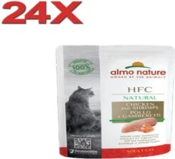 Almo Nature HFC – Kattenvoer – Maaltijdzakje Kip & Garnaal – 24x55gr