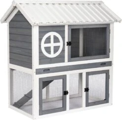Adori Konijnenhok Izzy 111x71x115 Cm Grijs/Wit