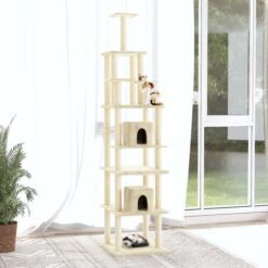 VidaXL Kattenmeubel Met Sisal Krabpalen 216 Cm Crèmekleurig