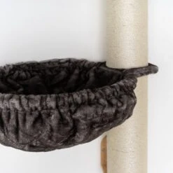 RHRQuality Wandmeubel Wandmontage Klimmuur Kat 84 X 15cm Sisalpaal XXL Met Hangmat 45cm Taupe Wand Muur Krabpaal Katten Muurbevestiging