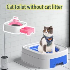 Nieuwste Kat Wc Wc Trainer, Herbruikbare Kattenbak Zonder Kattenbakvulling, Training Onderwijs Katten Urineren Plassen Wc Gereedschap