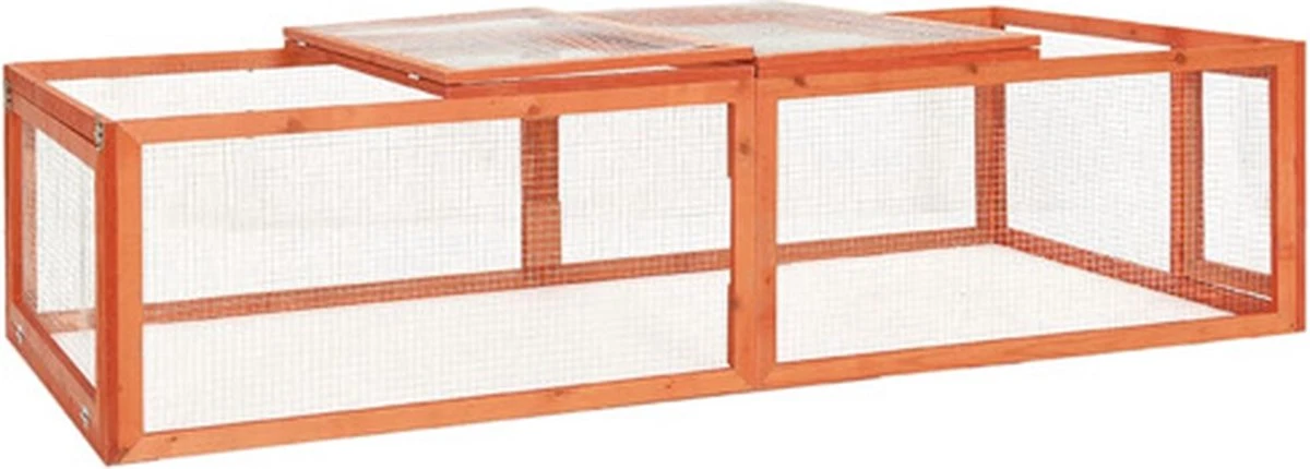 VidaXL Konijnenhok 183x90x46,5 Cm Massief Vurenhout