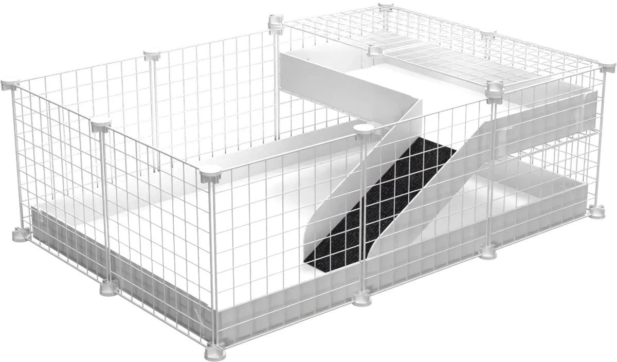 EnNELA Draadkubus Kooi Met Loft Voor Cavia 3 X 2 X 1 C&C Cage Wit