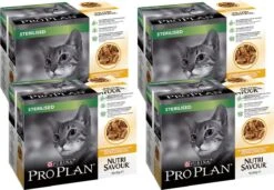 Pro Plan Cat Nutri Savour Sterilised Multipack – Kattenvoer – 4 X Kip 10×85 G