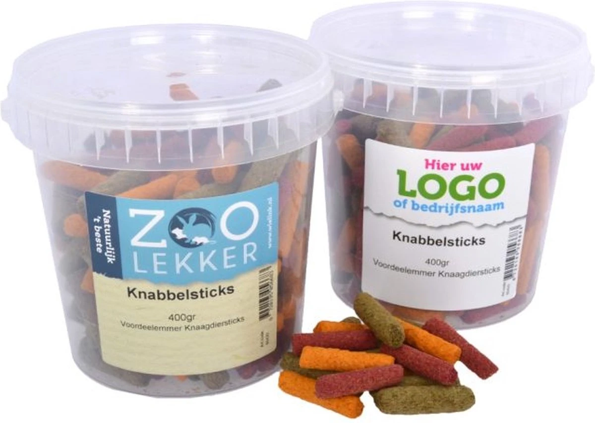 Eigen Merk Knabbelsticks β Snack Voor Knaagdieren β 400 Gram β In Handig Emmertje