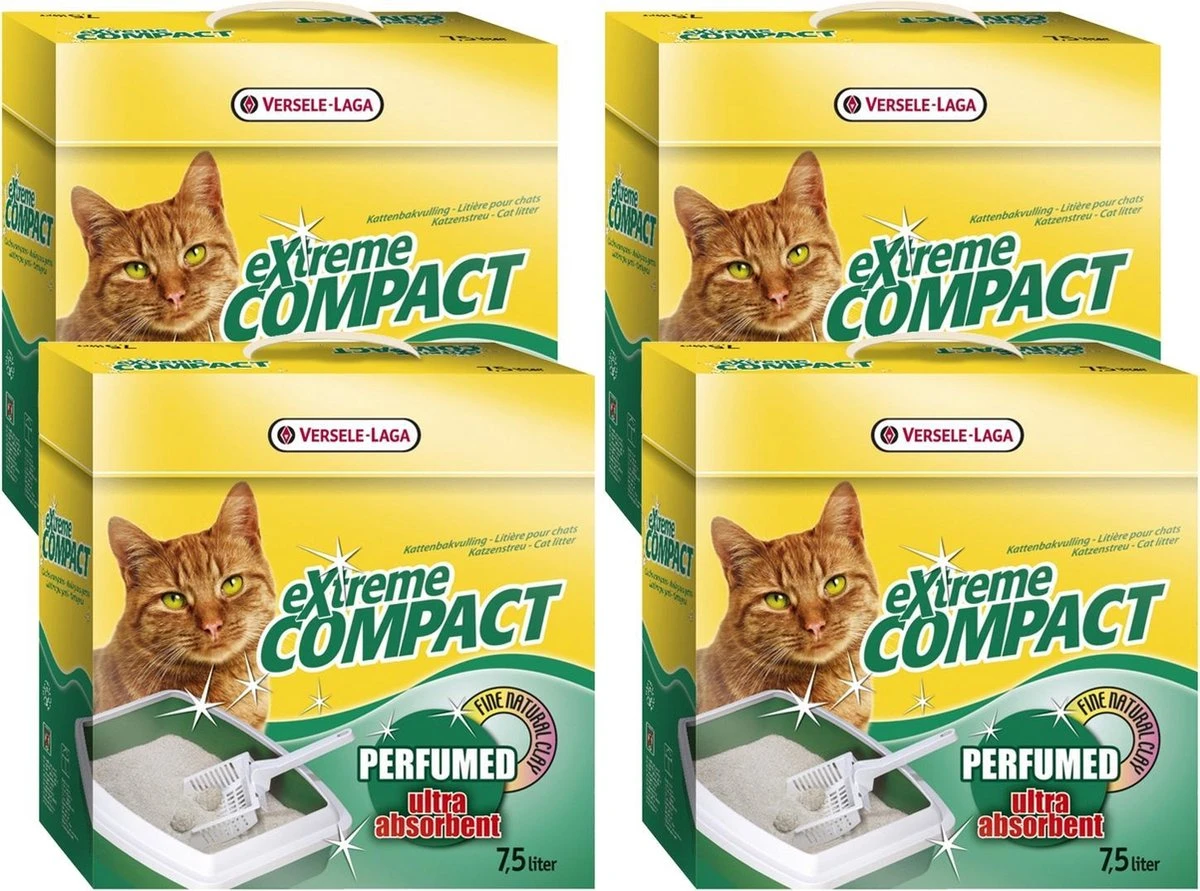 Versele-Laga Extreme Compact Geparfumeerd β Kattenbakvulling β 4 X 7.5 L