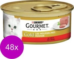 Gourmet Gold Mousse 85 G – Kattenvoer – 48 X Rund