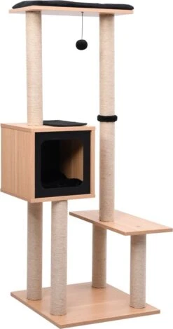 Decoways – Kattenkrabpaal Met Sisal Krabmat 129 Cm