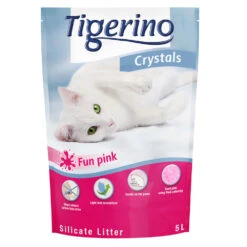 3x 5L Pink/Roze Tigerino Crystals Fun Kattenbakvulling Silicaat