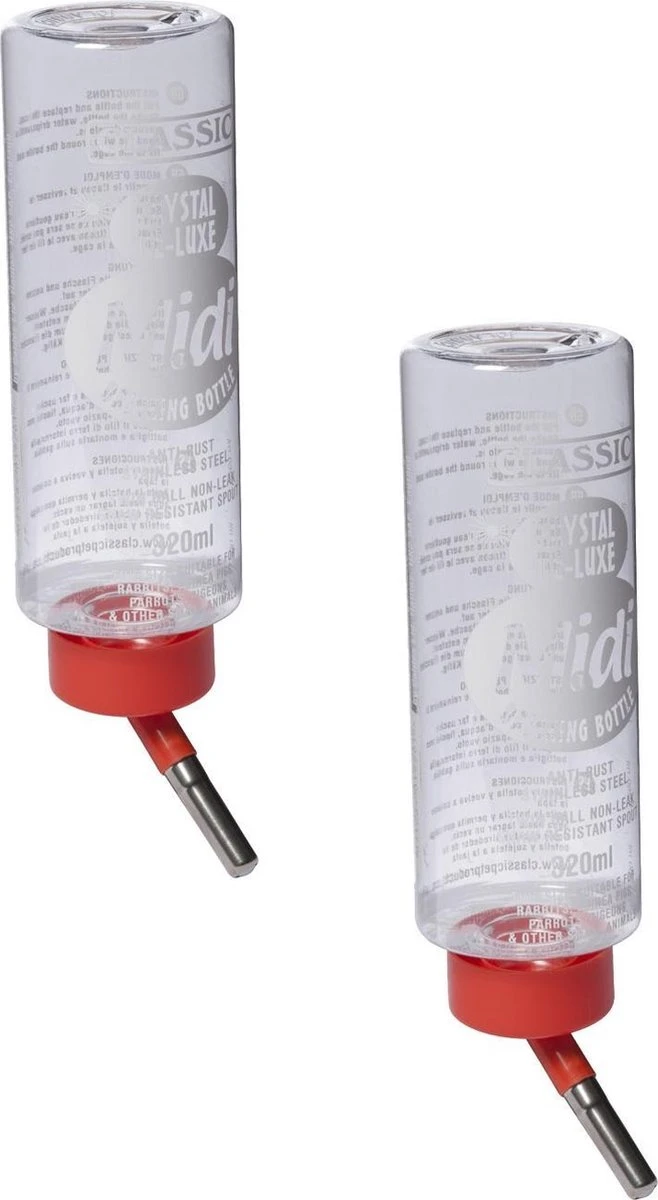 Classic Drinkfles Cavia Plastic β Waterfontein β 2 X 320 Ml