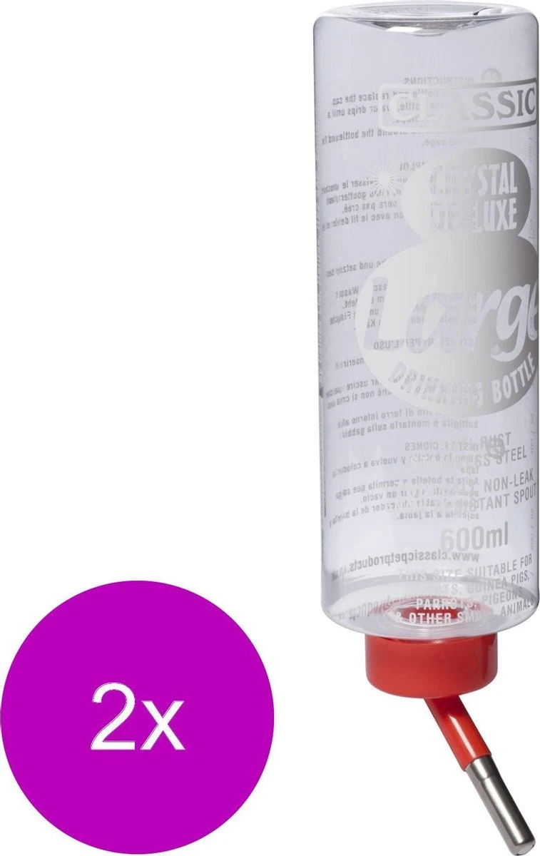 Classic Drinkfles Konijn Plastic β Waterfontein β 2 X 600 Ml