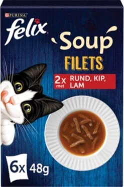 Felix Soup Filets Farm Selectie – Kattenvoer Natvoer – Rund, Kip, Lam – 48 X 48g