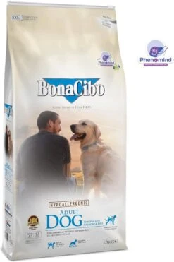 Bonacibo Dog Kip & Rijst Met Ansjovis – Hypoallergeen Hondenvoer – 15 Kg