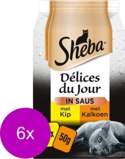 Sheba Mp Delice Du Jour 6×50 G – Kattenvoer – 6 X Gevogelte