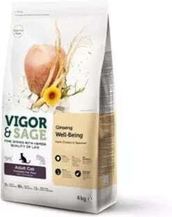 2x Vigor & Sage Kattenvoer Well-Being Ginseng 4 Kg